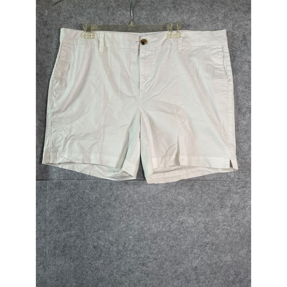 Old Navy Everyday Shorts Womens 16 Plus White Chino Mid Rise Cotton Blend Casual